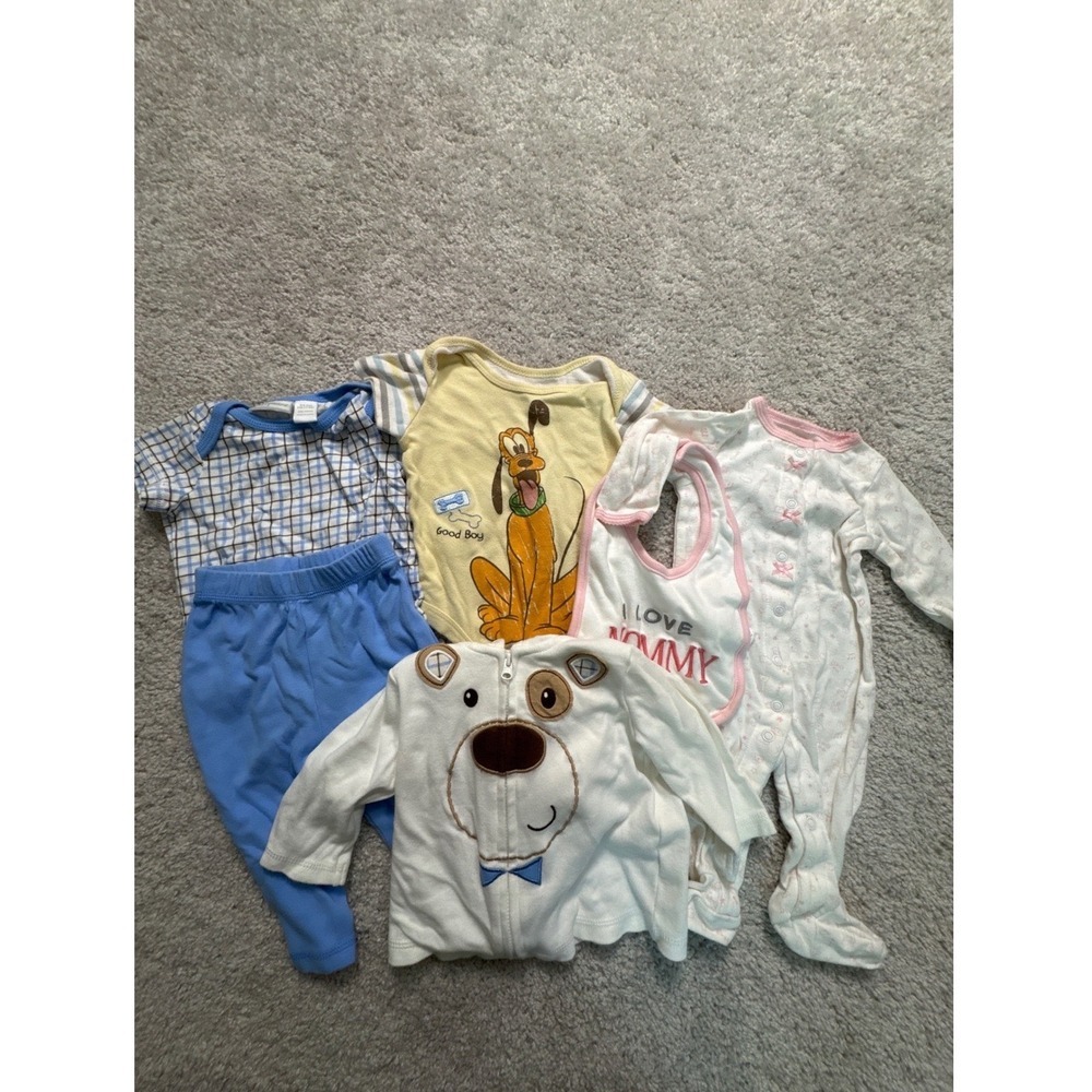 Vintage Baby 5 Piece Bundle 3-6 Months Multicolor Disney Dog Floral